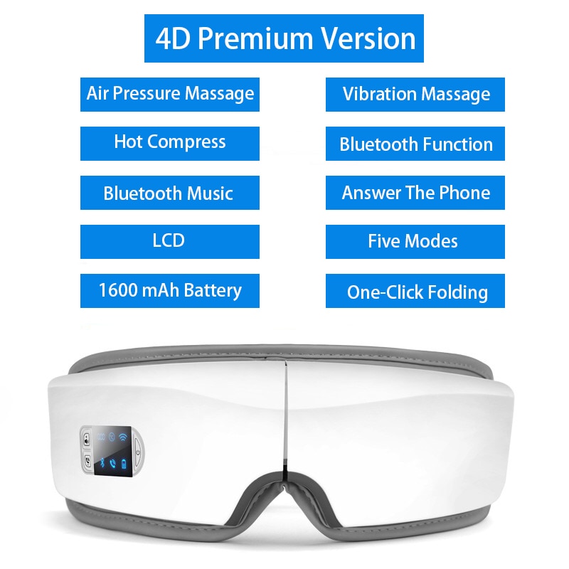 Bluetooth Music Eye Massager 4D Multifunction